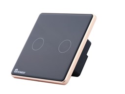 Công tắc cầu thang 2 nút kính phẳng (1 nút liên động)